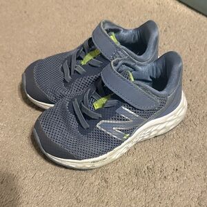New Balance Kids Gray and Lime Sneakers